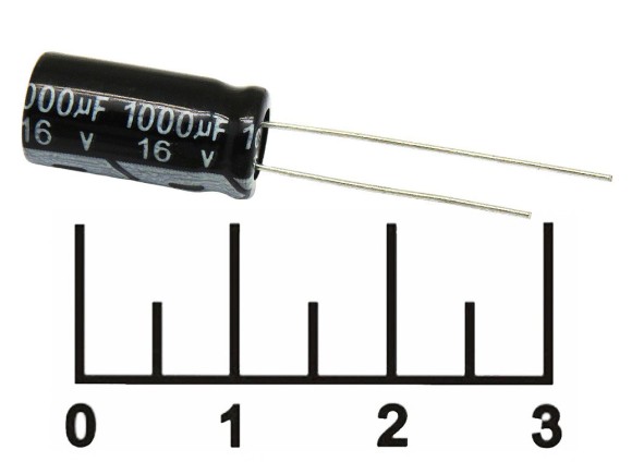 Конденсатор электролитический ECAP 1000мкФ 16В 1000/16V 0816 105C (JWCO)