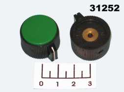 Ручка на вал 3.2мм черно-зеленая KN-113A (винтовой зажим)