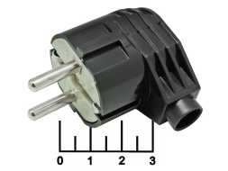 Вилка электрическая с землей угловая черная 16A Smartbuy