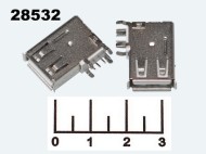 Разъем USB A гнездо на плату угловой (USBA-108/111) 90*