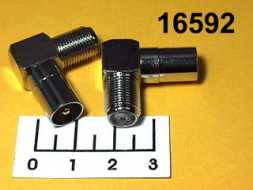 Переходник TV штекер/F гнездо угол (4-630)