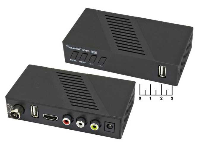 Ресивер цифровой телевизионный DVB-T2 Selenga T68D + медиаплеер (шнур 3RCA-3RCA)