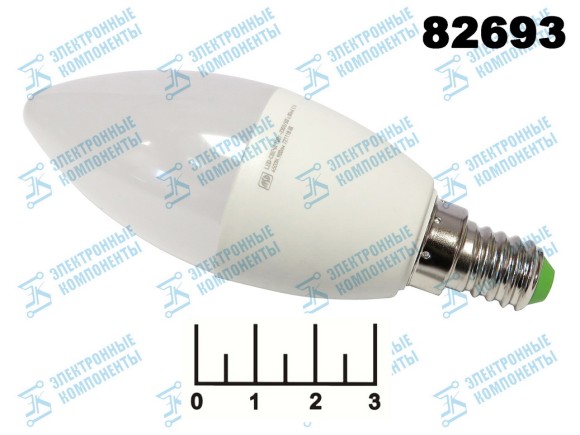 Лампа светодиодная 220V 10W E14 6500K белый холодный свеча матовая ASD (900lm)