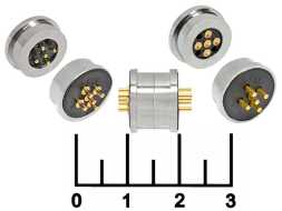 Разъем 5pin в комплекте пружинный магнитный OD 12мм (Pogo)