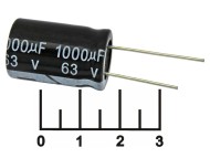 Конденсатор электролитический ECAP 1000мкФ 63В 1000/63V 1625 105C (JWCO)