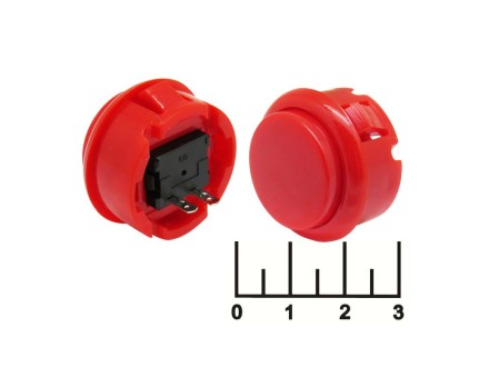 Кнопка для игровых автоматов красная круглая RC-1009-30-R