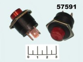 Кнопка 14/10 R13-553 LED красная с фиксацией 3 контакта (подсветка 12V)