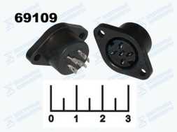 Разъем DIN 5pin гнездо в панель пластик под 2 винта