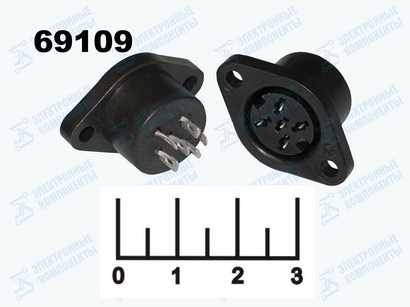 Разъем DIN 5pin гнездо в панель пластик под 2 винта