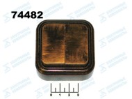 Выключатель 2-клавишный накладной черненая бронза (VA-56-232)