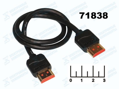 Шнур HDMI-HDMI 0.5м gold пластик Samzhe