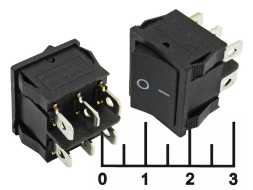 Выключатель 250/10 250V 10A MRS-201 черный 6 контакта (KCD1-5)