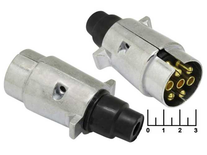 Разъем 7pin штекер на кабель (для прицепа) AIRLINE ATE-02