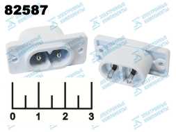 Разъем питания 2pin C7 гнездо восьмерка под 2 винта (белый)