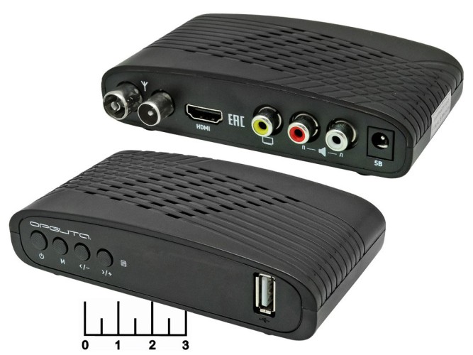 Ресивер цифровой телевизионный DVB-T2 Орбита OT-DVB01 + медиаплеер  (шнур 3RCA-3RCA)