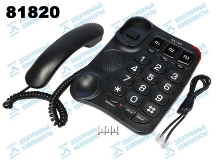 Телефон проводной Texet TX-214 (черный)