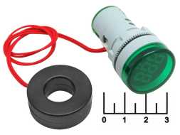 Амперметр 0-100A AD16-22DSA (20-500V) зеленый 22мм (28мм)