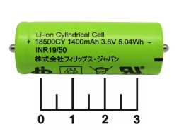 Аккумулятор 3.6V 1.4A 18500CY Braun