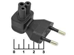 Переходник электрический без земли C5 штекер для ноутбука (AC-051)