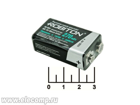 Аккумулятор 6F22 9V 0.27A Robiton NI-MH
