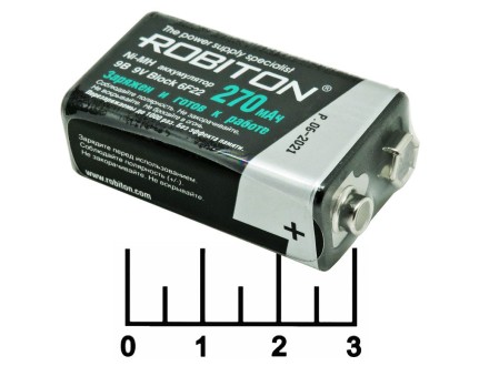 Аккумулятор 6F22 9V 0.27A Robiton Ni-MH