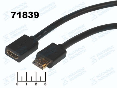 Шнур HDMI-HDMI гнездо 2м gold Ugreen