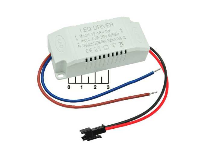 Драйвер светодиода 300mA/36-65VDC 85-265VAC (12-18)*1W