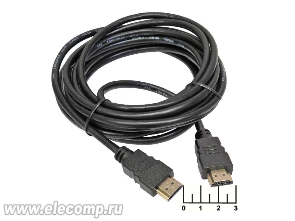 ШНУР HDMI-HDMI 5М GOLD ПЛАСТИК PROCONNECT 2.0