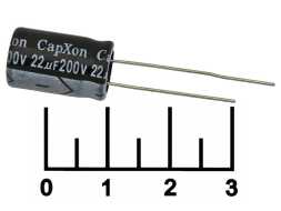 Конденсатор электролитический ECAP 22 мкФ 200В 22/200V 1016 105C