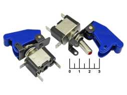 Тумблер 12/20 ASW-07D LED синий 3 контакта с защитой (SAC-01)