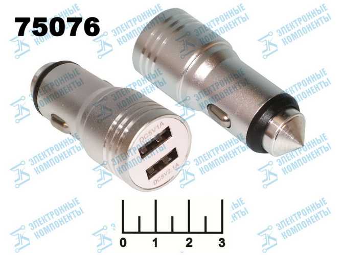Автомобильное зарядное устройство 2USB 5V 2.4A A-01/C-001