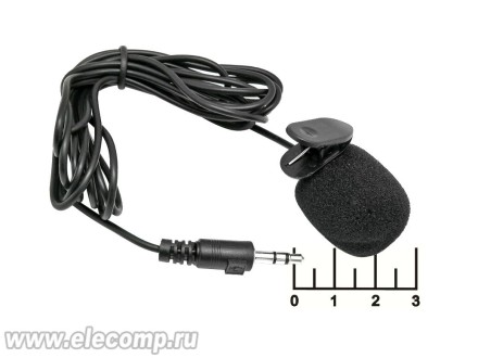 Микрофон компьютерный AUD 3.5 стерео M-1 Perfeo Reqq на прищепке (петличка)