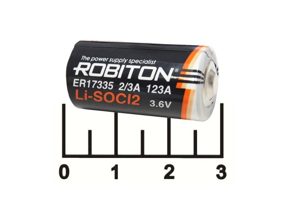 Литиевый элемент 2/3A 3.6V 1.8A ER17335 Robiton