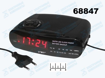 Часы цифровые VST-906-1 с радиоприемником красные