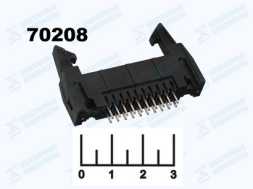 Разъем 20pin штекер с фиксатором шаг 2.54мм IDCC-20MS