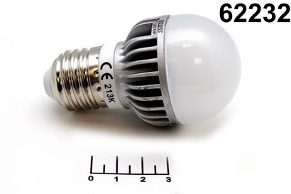 Лампа светодиодная 220V 6W E27 4100K белый шар G45 матовая Gauss