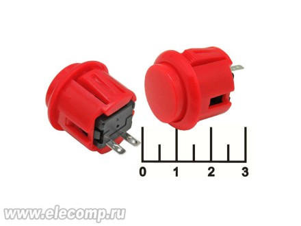 Кнопка для игровых автоматов красная круглая RC-1005-24-R