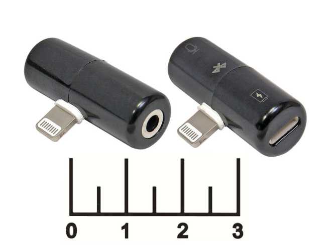 Переходник Lightning штекер/AUD 3.5 гнездо + Lightning гнездо WA-015 Walker