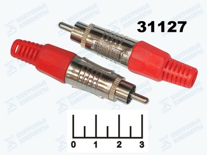 Разъем RCA штекер на кабель под винт (MX-1739) красный