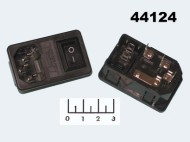Разъем питания 3pin штекер C14 с выключателем (AC-013)