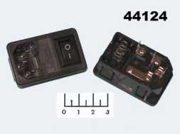 Разъем питания 3pin штекер C14 с выключателем (AC-013)
