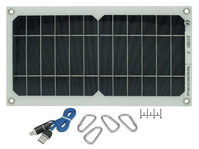 Солнечная батарея 155*288 6V + USB гнездо