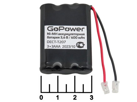 Аккумулятор для радиотелефона Gopower T207 3.6V 0.6A 3*3AAA