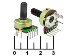 Резистор переменный 2*100 кОм B (6+1pin) F-166KP (+69) (4585B)