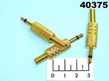 Разъем AUD 3.5 штекер моно металл gold на кабель