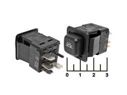 Кнопка 12/10 черная с фиксацией 4 контакта (освещение) (3832.3710-02.09)