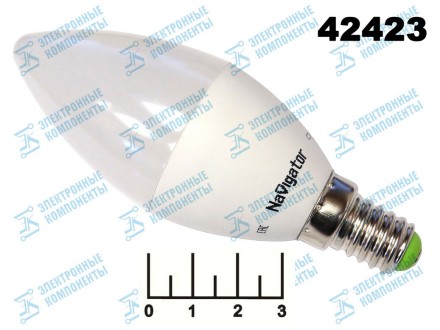 Лампа светодиодная 220V 7W E14 2700K белый теплый свеча матовая Navigator (37*99) (525lm)