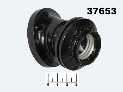 Патрон для лампы E27 настенный наклонный 2 кольца черный