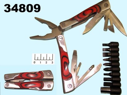 Инструмент складной карманный 8736-2 с насадками (Multi Tools)