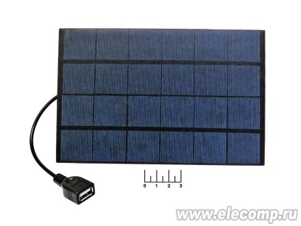 Солнечная батарея 130*200мм 6V 3.5W + USB гнездо
